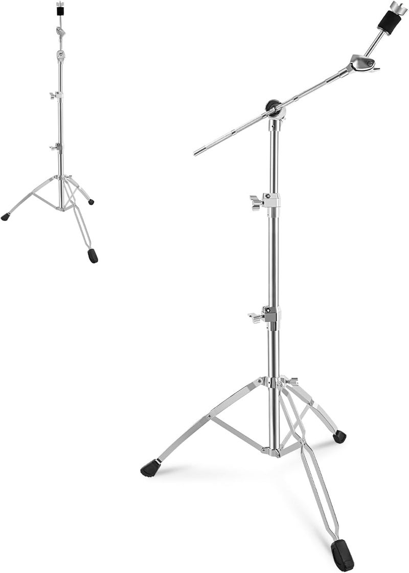 RANMING Boom Cymbal Stand Adjust High Straight and Boom Cymbal Stand 28 MM Pipe Diameter Cymbal Boom Stand Double Braced Legs with Rubber Feet Ride and Crash Cymbal Stands - Image 1